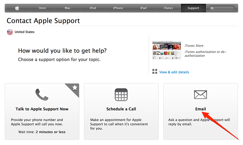 Apple support itunes