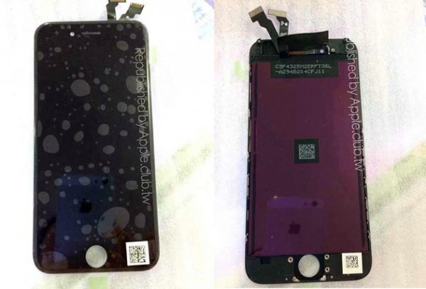 Снимки передней панели iPhone 6 с дисплейным модулем