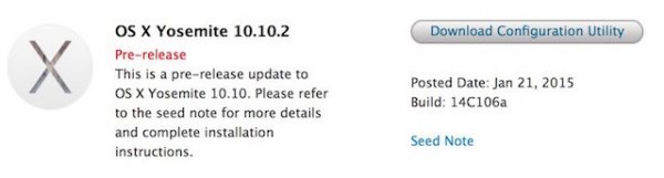 Вышла шестая бета-версия OS X 10.10.2 для разработчиков