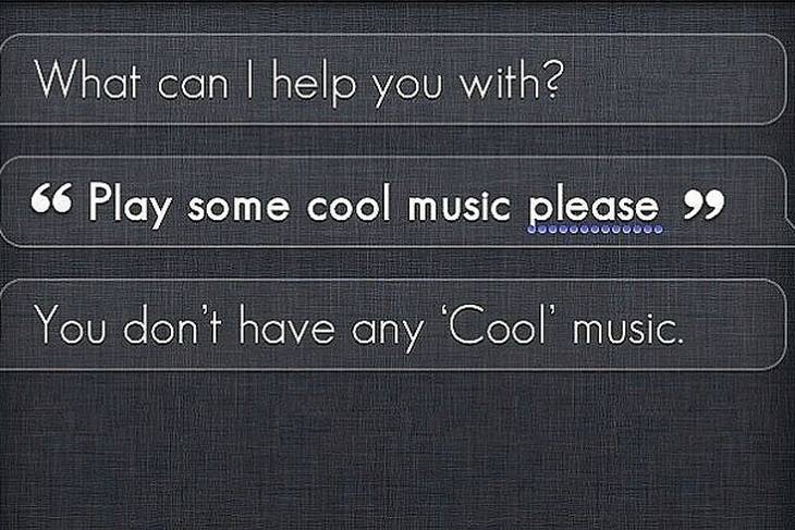 Шутка при общении с Siri - у вас нет клёвой музыки